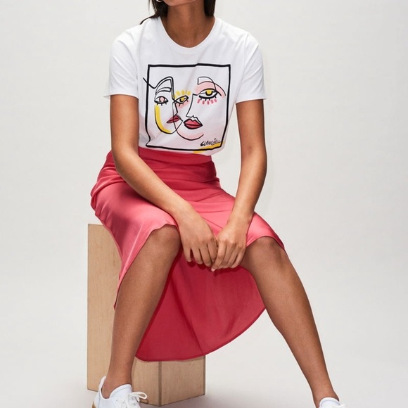 Claudie Pierlot / NWT Selma Flared Midi Skirt in Pink Viscose 36 S - Picture 3 of 6